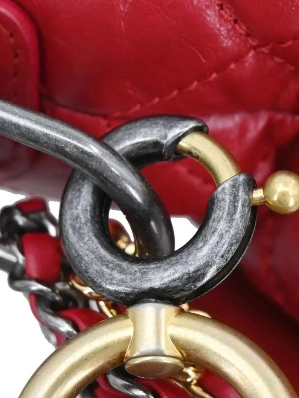 Chanel Red Calfskin Medium Gabrielle 2way Handbag Shoulder Bag 168574